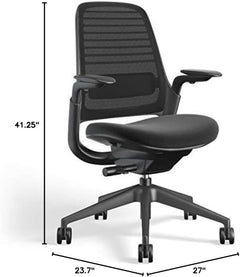 Steelcase Series 1 Ergonomic Office Chair, Carpet Floors, Licorice