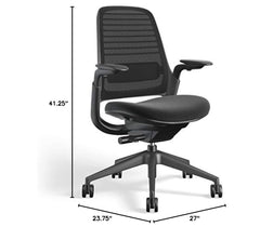 Steelcase Series 1 Ergonomic Office Chair, Carpet Floors, Licorice
