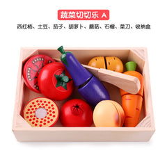 Wooden Magnetic Fruit And Vegetable Cutting Toy Set