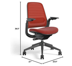 Steelcase Series 1 Ergonomic Office Chair, Carpet Floors, Licorice