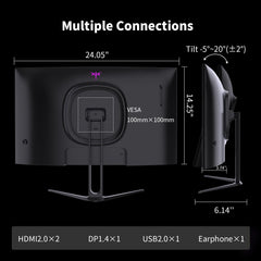 KTC 27 Inch QHD Gaming Monitor 220Hz, 2K Fast IPS with Speakers, H27T22C-3