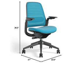 Steelcase Series 1 Ergonomic Office Chair, Carpet Floors, Licorice