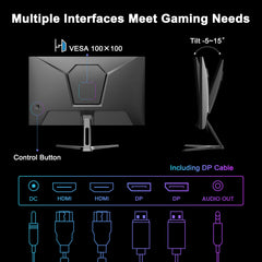 SANSUI 24 Inch Curved 160Hz Gaming Monitor,1500R Curved Gaming Monitor