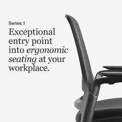 Steelcase Series 1 Ergonomic Office Chair, Carpet Floors, Licorice