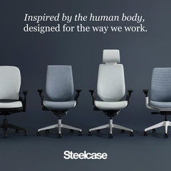 Steelcase Series 1 Ergonomic Office Chair, Carpet Floors, Licorice