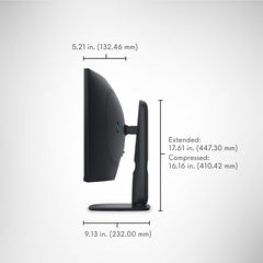 Alienware 34 Curved Gaming Monitor – AW3425DWM - 34-inch WQHD 180Hz 1ms Display, 1500R, AMD FreeSync Premium, VESA AdaptiveSync.
