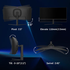KTC 27 Inch QHD Gaming Monitor 220Hz, 2K Fast IPS with Speakers, H27T22C-3
