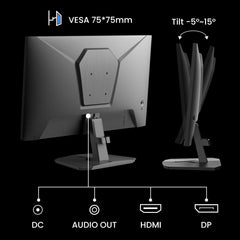 SANSUI 24 Inch Curved 160Hz Gaming Monitor,1500R Curved Gaming Monitor