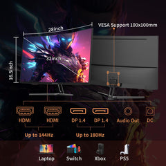 SANSUI 24 Inch Curved 160Hz Gaming Monitor,1500R Curved Gaming Monitor