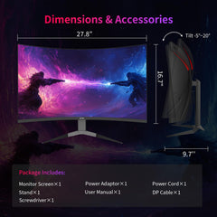 KTC 27 Inch QHD Gaming Monitor 220Hz, 2K Fast IPS with Speakers, H27T22C-3