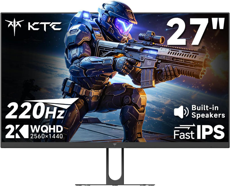 KTC 27 Inch QHD Gaming Monitor 220Hz, 2K Fast IPS with Speakers, H27T22C-3