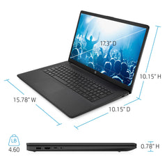 HP 17.3" Business Laptop Computer, 32GB RAM 1.2TB Storage (1TB SSD + 256GB Docking Station), 10-Core Intel Core i5, Windows 11 Pro with Microsoft Office, PLUSERA Earphones, Black