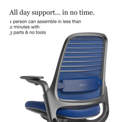 Steelcase Series 1 Ergonomic Office Chair, Carpet Floors, Licorice