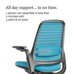 Steelcase Series 1 Ergonomic Office Chair, Carpet Floors, Licorice