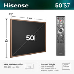 Hisense 85“ Hi-QLED 4K S7 CanvasTV Series Google Smart Art TV (85S7SG, 2026 New) - 144Hz, Art Gallery, Dolby Vision HDR, Anti-Glare Panel, Hi-Matte Display, Frame & UltraSlim Wall Mount Included