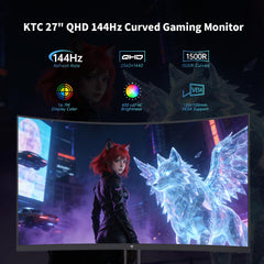 KTC 27 Inch QHD Gaming Monitor 220Hz, 2K Fast IPS with Speakers, H27T22C-3