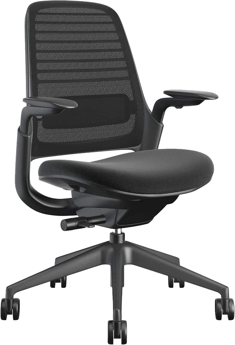 Steelcase Series 1 Ergonomic Office Chair, Carpet Floors, Licorice