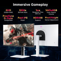 KTC 27 Inch QHD Gaming Monitor 220Hz, 2K Fast IPS with Speakers, H27T22C-3