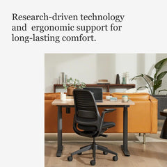 Steelcase Series 1 Ergonomic Office Chair, Carpet Floors, Licorice