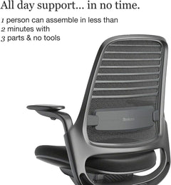 Steelcase Series 1 Ergonomic Office Chair, Carpet Floors, Licorice