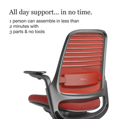 Steelcase Series 1 Ergonomic Office Chair, Carpet Floors, Licorice
