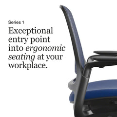 Steelcase Series 1 Ergonomic Office Chair, Carpet Floors, Licorice
