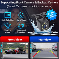 Double Din Car Stereo with 7" HD Touchscreen, Wireless Apple Carplay & Android Auto, Bluetooth, 240W, SWC, Subwoofer Output, Mirror Link, FM/AM Car Radio Receiver, Backup Camera