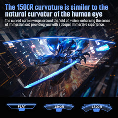 SANSUI 24 Inch Curved 160Hz Gaming Monitor,1500R Curved Gaming Monitor