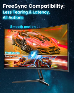SANSUI 24 Inch Curved 160Hz Gaming Monitor,1500R Curved Gaming Monitor