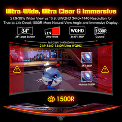 SANSUI 24 Inch Curved 160Hz Gaming Monitor,1500R Curved Gaming Monitor