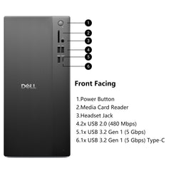 Dell Pro Tower Desktop PC Business Computer, 16GB DDR5, 512GB SSD