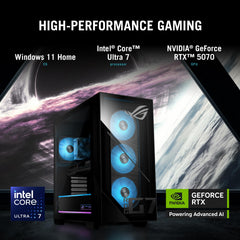 ASUS ROG G700 (2025) Gaming Desktop PC, Intel® Core™ Ultra 7 265F Processor, NVIDIA® GeForce RTX™ 5070, 1TB M.2 NVMe™ PCIe® 4 SSD, 32GB DDR5 RAM, Windows 11 Pro, G700TF-XS776