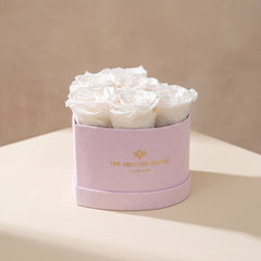 Baby Heart Light Pink Suede Box | White Roses