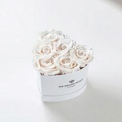 Baby Heart White Box | White Roses