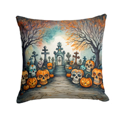 Calaveras Sugar Skulls Spooky Halloween Throw Pillow